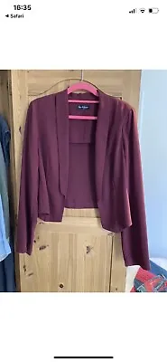 £5 • Buy Miss Selfride Blazer Size 10 Burgundy Red