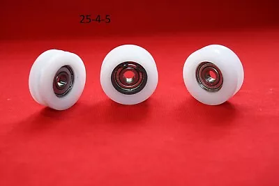 £7.99 • Buy 25mm Nylon Pulley Wheel With Ball Bearings Various Groove Size Precisely Turned.