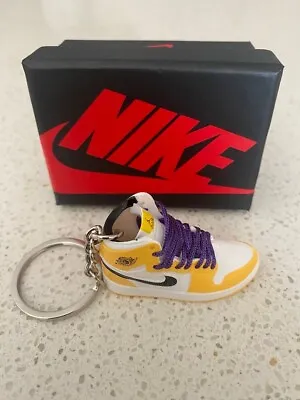 Nike Air Jordan 1 Mid-(se Lakers)-3d Sneaker Keychain With Box • $15