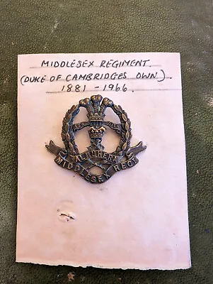 The Middlesex Regiment (Duke Of Cambridge's Own) British Army Cap Badge • £12