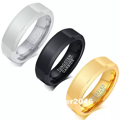 6mm Men  Women Polished Tungsten Carbide Ring Promise Wedding Band US Size 7-14 • $12.99