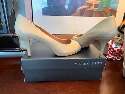 Vince Camuto Women's 7.5 M  VC-Kira Blush -  Leather Heels Peep Toe Pumps W/Box • $29.99