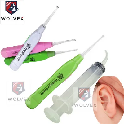 Ear Wax Remover Cleaner - Illuminated Ear Wax Removal Tool & Curved Syringe - UK • £4.99