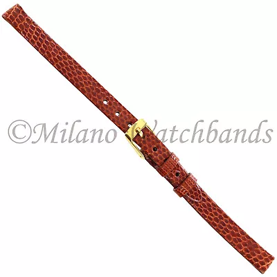 8mm Morellato Genuine Lizard Flat Unstitched Tan Brown Ladies Watch Band 117 • $25.46