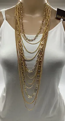 $35.99 • Buy Joan Rivers Multi Cascading Chain Necklace Comes With Signature Card NEW