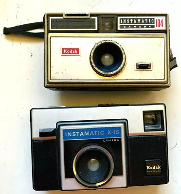 Kodak Instamatics 104 X15 With Flashcubes And Case Lot Of 2  For Parts / Repair • $24.60