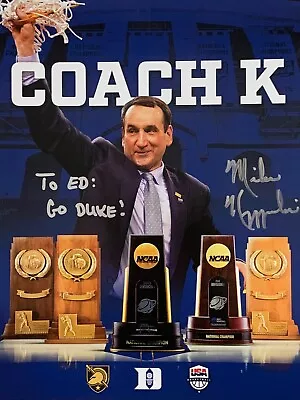 Mike Krzyzewski Coach K Autographed Signed 8.5x11 Photo Duke Blue Devils HOF #5 • $45