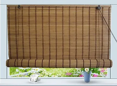 Bamboo Roll Up Window Blind Sun Shade W30  X H72  • $31.98