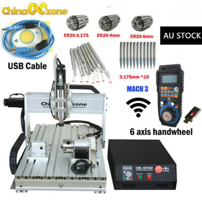 CNC 6040 4Axis Router 2200W Mach3 USB Engraver Cutting Machine Handwheel AU • $1999