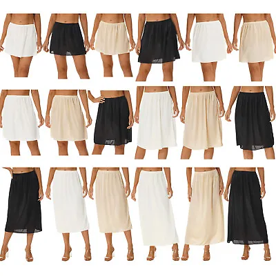 £8.39 • Buy Women's Ladies Anti Static Waist Half Slip Underskirt Petticoat Various Lengths