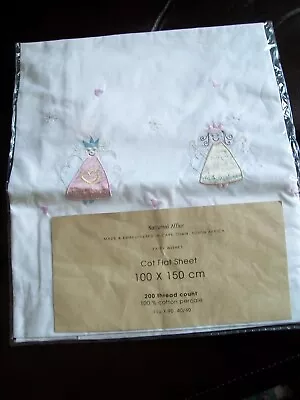 Nocturnal Affair Hand Embroidered Fairy Wishes Cot Sheet Made In Cape Town • £3