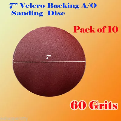 10x 7  60 Grit Sanding Disc Paper Hook And Loop Backing Sander Abrasive Air • $9.99