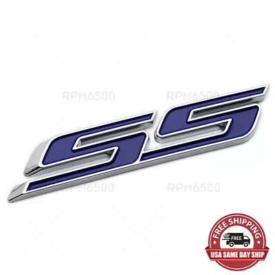 Chevy Camaro SS Rear Trunk Lid Nameplate Logo Fender Marker Emblem Badge Blue • $14.99