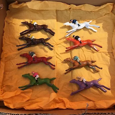 £12 • Buy Vintage Escalado Chad Valley Metal Race Horse Figures X 8