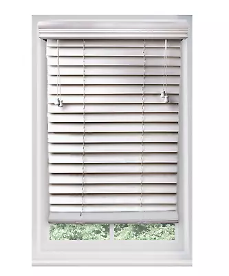 Custom Corded 2  Faux Wood Blind W/ Crown Valance-Choose Color Size Mount Type • $244.88