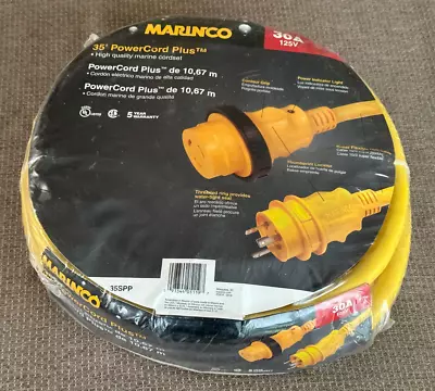 Marinco 35SPP Yellow Power Cord 35' 30A 125V L5-30R Female/L5-30P Male Twist • $93.99