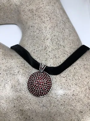 Vintage Genuine 925 Sterling Silver Bohemian Garnet Choker Necklace • $96