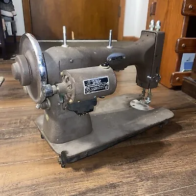 Vintage White Rotary Sewing Machine  Unit Only Untested 1920s Heavy Duty MCM • $49.99