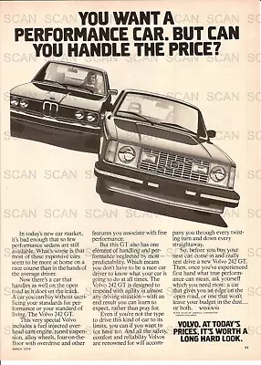 1979 Volvo 242 GT Vintage Magazine Ad • $7.99