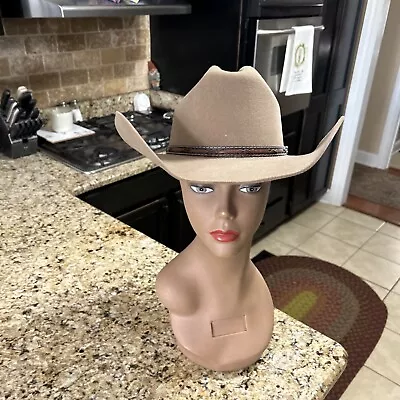 Justin XX Cowboy Western Hat 100% Wool Brown Size 58 - 7 1/4 • $60