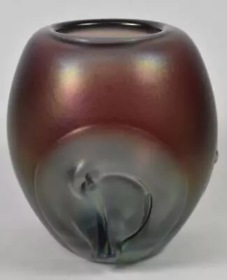 Dominick Labino Purple Iridized Art Glass Vase9-1971 • $650