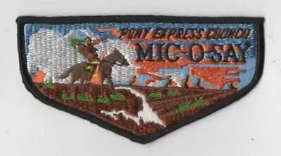 OA Mic-O-Say Lodge 541 Flap BLK Bdr. Pony Express Council 64 CO [KY-5643] • $8.95
