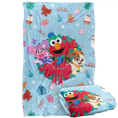 Sesame Street Furry Friends Forever Elmo Abby Wreath Silky Touch Throw Blanket • $45.99