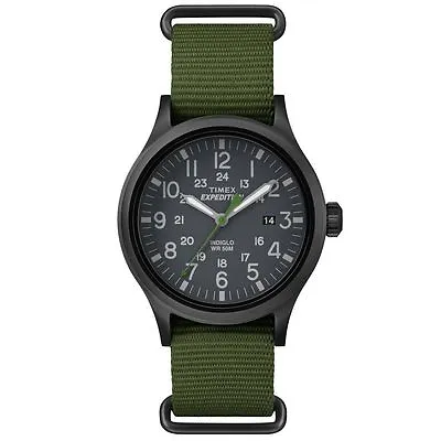 Timex TW4B04700 Men's  Expedition  Green Nylon Watch Scout Indiglo Date NEW • $45.50