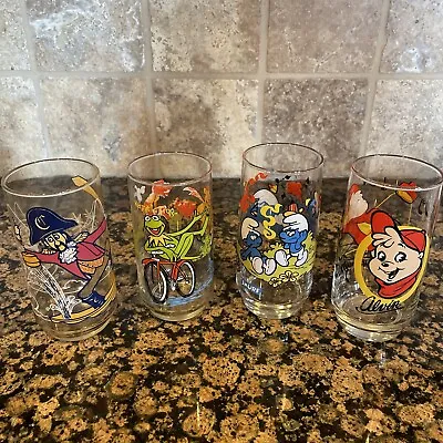 VINTAGE Variety Of McDonald’s  Glasses-Captain Crook Muppet Alvin & Smurf • $21