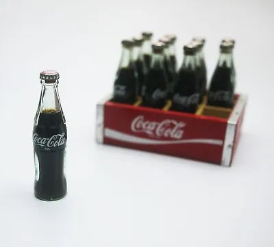 12 Vintage Miniature Coca-Cola Soda 3” Glass Bottles In Wood Coke Crate Mint • $125