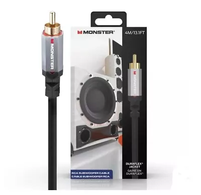 Monster Essentials Subwoofer Cable - Optimized RCA Coaxial Audio Cable 13 FT • $15.95