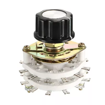 6P3T 6 Pole 3 Throw 2Deck Band Channel Rotary Switch Selector With Plastic Knob • $13.58