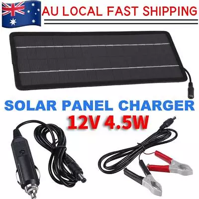 $25.88 • Buy 12V 4.5W Solar Panel Trickle Battery Charger For Car RV Marine ATV Camping