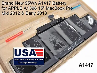A1417 Battery For A1398 MacBook Pro 15  Retina Mid 2012 Early 2013 EMC 2512 2673 • $39.75