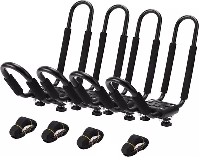 4x Kayak Roof Mount Rack J Bars | Universal Carrier Canoe Boat Surf Ski Car SUV • £71.82