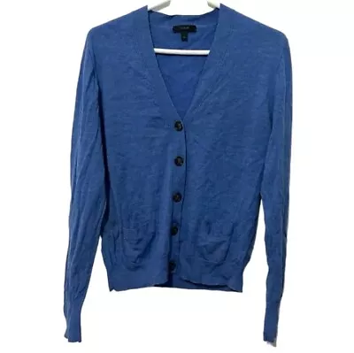 J. Crew Women’s Blue Cardigan Sweater Button Up Merino Wool Light Warm Cozy XL • $9.95