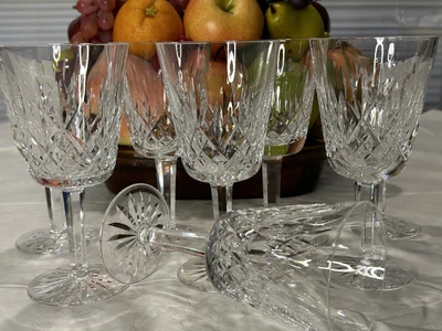 $250 • Buy Vintage Waterford Crystal Lismore Pattern Set Of 8 Water Goblets EUC