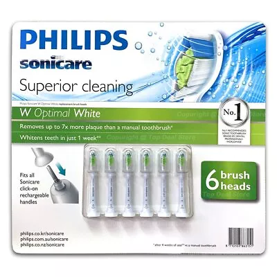 6PCS Philips Sonicare W Optimal White Replacement Electric Toothbrush Heads • $55