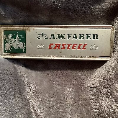 Vintage A. W. Faber Castell Pencil Tin Box Germany 7 Pencils Steno Photo-Net • $10.99