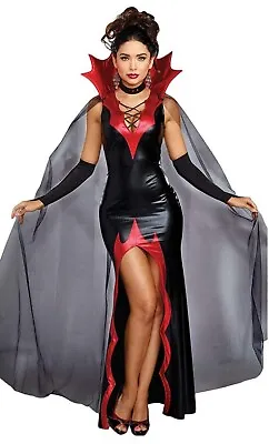 Forever Young Deluxe Ladies Vampire Costume Adult Halloween Costume Fancy Dress • £14.99