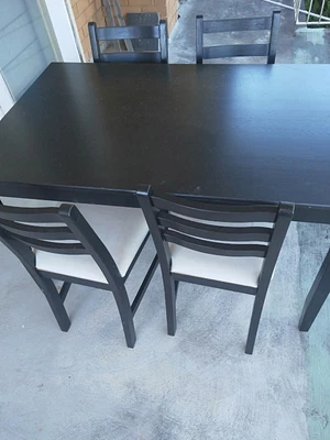 $47 • Buy 5-Piece Dining Chairs And Table Set - Black (DINING-B-M-T105-BK-AB)