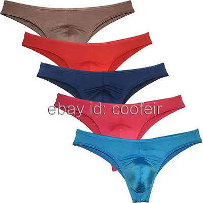 Mens Shiny Brazilian Full Pucker Bikini Briefs Soft Underwear Cheeky Briefs • $8.72