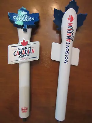 Set Of 2 Molson Canadian Light Beer Tap Handles - 11  Blue Mable Leaf VGC • $18.99