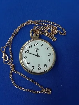 Vintage Seiko Pocket Watch Quartz Day. With Chain • $85