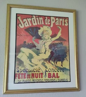 Jardin De Paris Jules Cheret Poster Print In Gold Tone Frame & Matt • $135.80