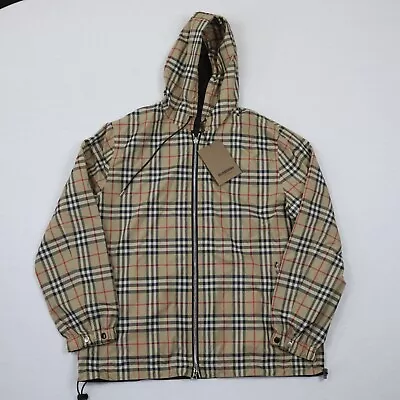 £122 • Buy Burberry Reversible Jacket Windbreaker Beige Recycled Polyester Extra Large Xl