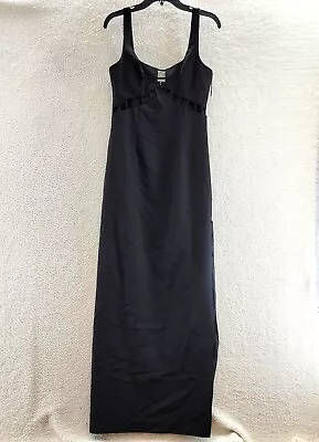 Aidan By Aidan Mattox Cutout Square Neck Gown Women's 6 Black Sleeveless • $46.07