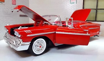 1:24 Chevrolet Impala Open Cabrio 1958 Red Diecast G LGB Scale Model Car 73267 • $66.52