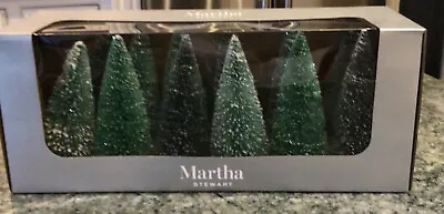 Martha Stewart Glittered Sparkly Small Bottle Brush Christmas 5in Set Of 12 NIB • $31.99