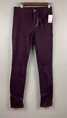 J Brand Jeans Women 28 Purple Dark Aubergine Mid Rise Stretch Super Skinny Denim • $32.99